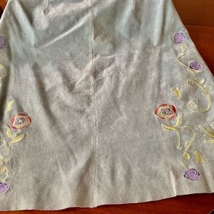 Suede Embroidered skirt